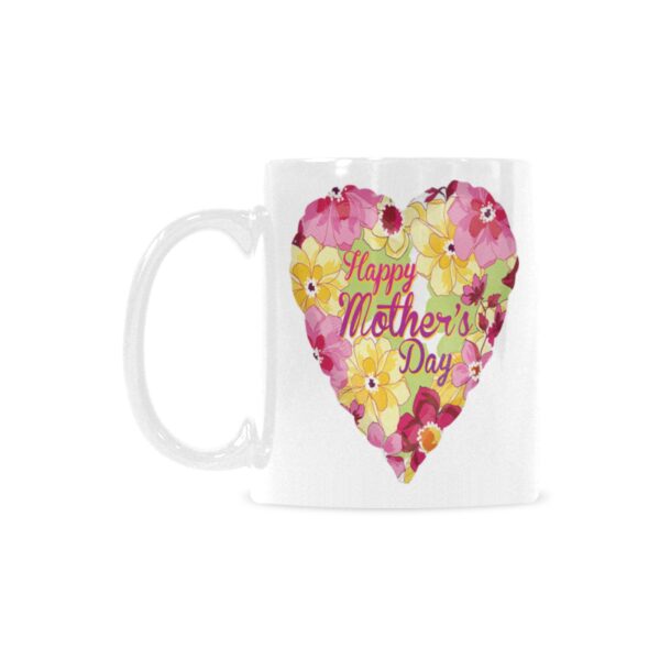 Ceramic Mug – 11 oz White Coffee Mug – Mother’s Day Gift – HMD Floral Heart Drinkware ceramic coffee mug 2