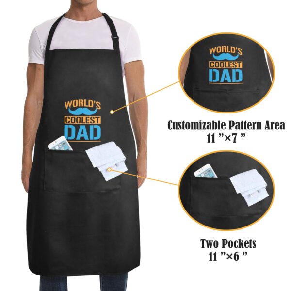 Mens Father’s Day Apron – Custom BBQ Grill Kitchen Chef Apron for Men – Coolest Aprons Adjustable Neck Apron 2