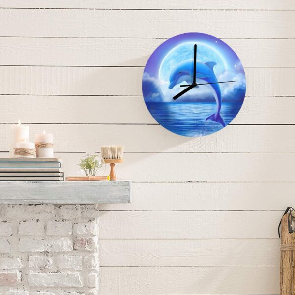 Wall Clock Artwork – Personalized Clocks 11.6″ –     Undersea Dolphin – Jumper Gifts/Party/Celebration Custom Artwork Wall Clocks 5
