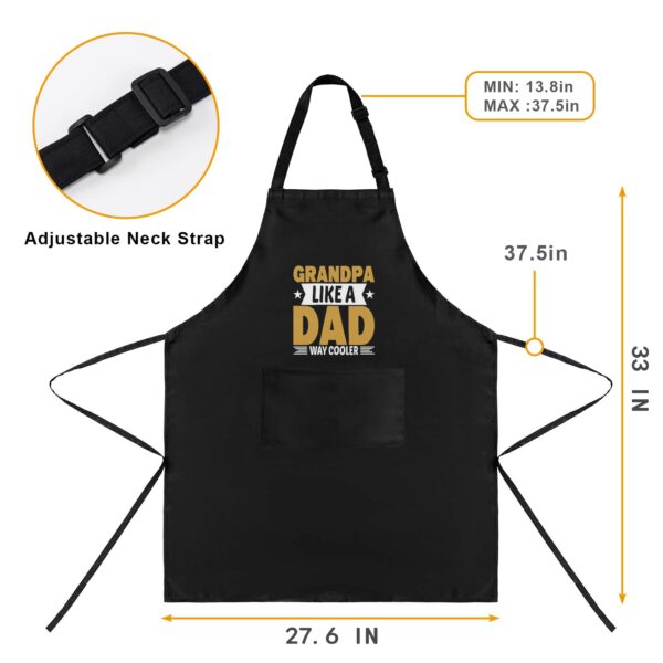 Mens Father’s Day Apron – Custom BBQ Grill Kitchen Chef Apron for Men – Grandpa Aprons Adjustable Neck Apron 5