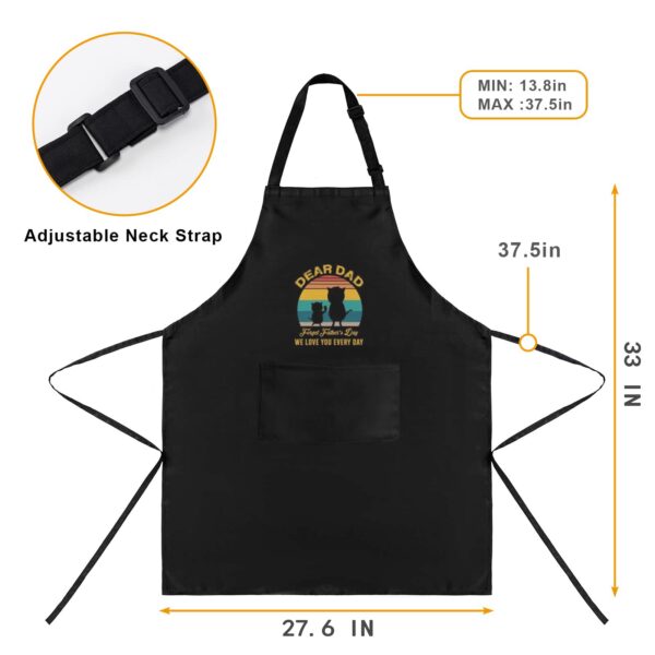 Mens Father’s Day Apron – Custom BBQ Grill Kitchen Chef Apron for Men – Everyday Aprons Adjustable Neck Apron 5