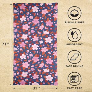 Beach Towels – Large Summer Vacation or Spring Break Beach Towel 31″x71″ – Floral Field Beach Towels beach towel