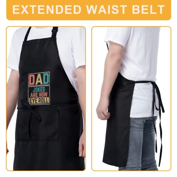 Mens Father’s Day Apron – Custom BBQ Grill Kitchen Chef Apron for Men – Eye Roll Aprons Adjustable Neck Apron 3