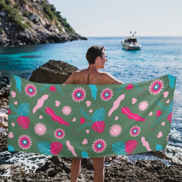 Beach Towels – Large Summer Vacation or Spring Break Beach Towel 31″x71″ – Pink Eucalyptus Beach Towels beach towel 4