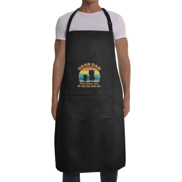 Mens Father’s Day Apron – Custom BBQ Grill Kitchen Chef Apron for Men – Everyday Aprons Adjustable Neck Apron