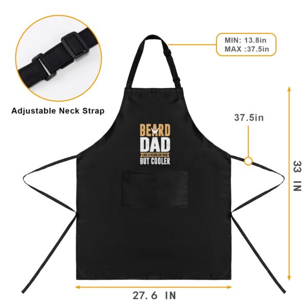 Mens Father’s Day Apron – Custom BBQ Grill Kitchen Chef Apron for Men – Beard Dad Aprons Adjustable Neck Apron 5