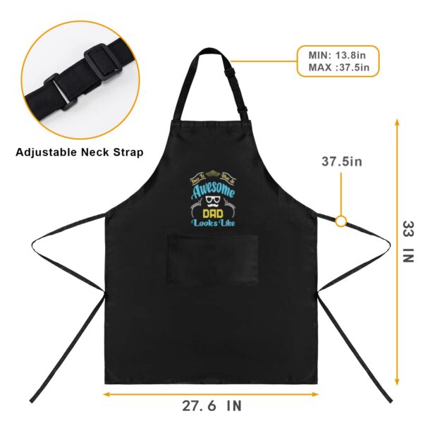 Mens Father’s Day Apron – Custom BBQ Grill Kitchen Chef Apron for Men – Awesome Aprons Adjustable Neck Apron 5