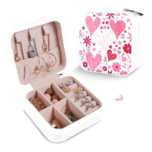 Leather Travel Jewelry Storage Box – Portable Jewelry Organizer – Heart Splash Gifts/Party/Celebration Compact jewelry organizer