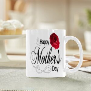 Ceramic Mug – 11 oz White Coffee Mug – Mother’s Day Gift – HMD Rose Drinkware ceramic coffee mug