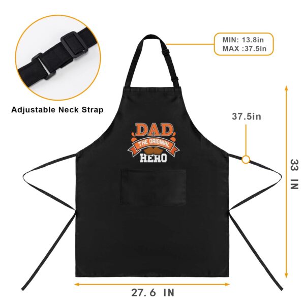 Mens Father’s Day Apron – Custom BBQ Grill Kitchen Chef Apron for Men – Dad Hero Aprons Adjustable Neck Apron 5