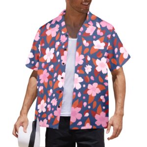 Mens Hawaiian Print Shirt – Men’s Tropical Floral Shirts – Pink Daisy Clothing Aloha shirt