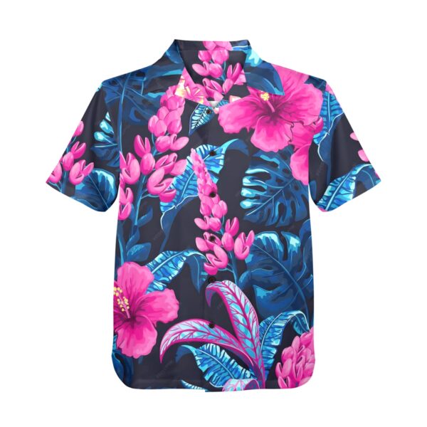 Mens Hawaiian Print Shirt – Men’s Tropical Floral Shirts – Full Fuscia Clothing Aloha shirt 4