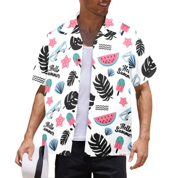 Mens Hawaiian Print Shirt – Men’s Tropical Floral Shirts – Hello Summer Clothing Aloha shirt