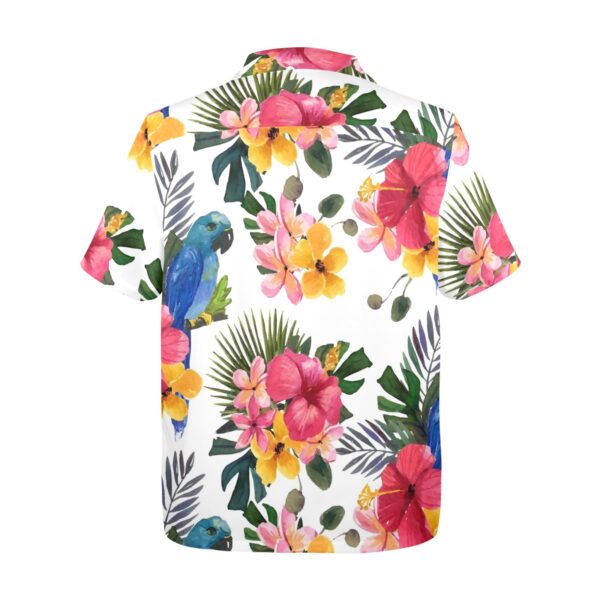 Mens Hawaiian Print Shirt – Men’s Tropical Floral Shirts – Orchid White Clothing Aloha shirt 5