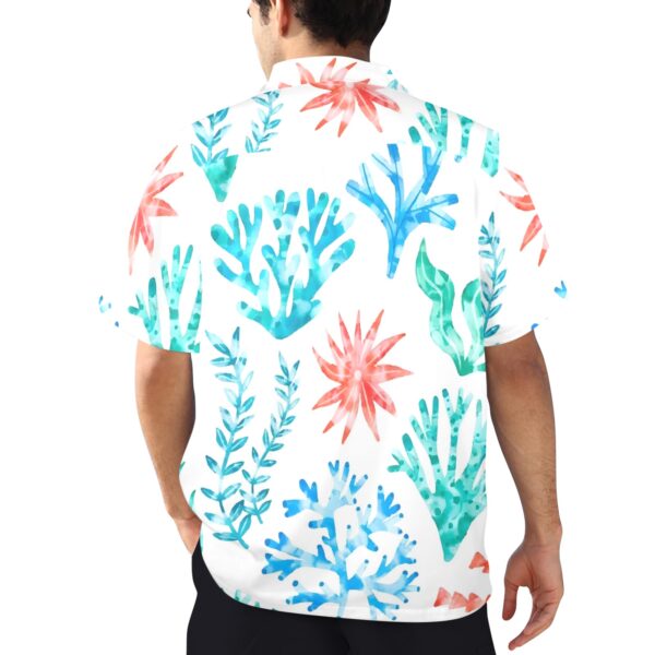 Mens Hawaiian Print Shirt – Men’s Tropical Floral Shirts – Pastel Coral Clothing Aloha shirt 3