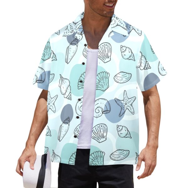 Mens Hawaiian Print Shirt – Men’s Tropical Floral Shirts – Teal Shells Clothing Aloha shirt