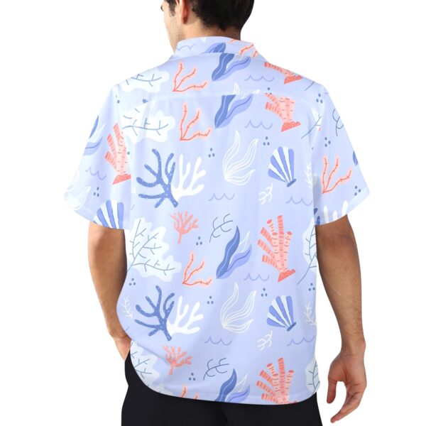 Mens Hawaiian Print Shirt – Men’s Tropical Floral Shirts – Blue Coral Clothing Aloha shirt 3