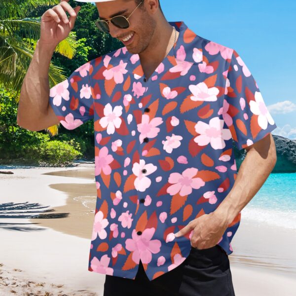 Mens Hawaiian Print Shirt – Men’s Tropical Floral Shirts – Pink Daisy Clothing Aloha shirt 2