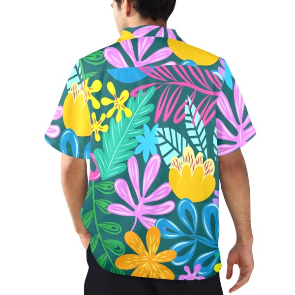 Mens Hawaiian Print Shirt – Men’s Tropical Floral Shirts – Pastel Jungle Clothing Aloha shirt 3