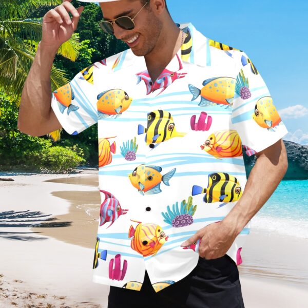 Mens Hawaiian Print Shirt – Men’s Tropical Floral Shirts – Angel School Clothing Aloha shirt 2