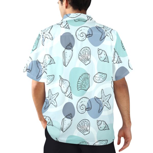 Mens Hawaiian Print Shirt – Men’s Tropical Floral Shirts – Teal Shells Clothing Aloha shirt 3