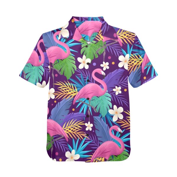 Mens Hawaiian Print Shirt – Men’s Tropical Floral Shirts – Flamingos Clothing Aloha shirt 4