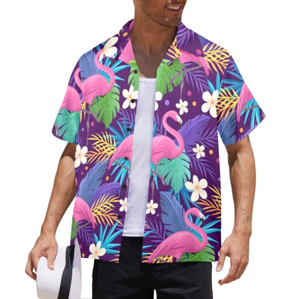Mens Hawaiian Print Shirt – Men’s Tropical Floral Shirts – Flamingos Clothing Aloha shirt