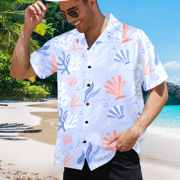 Mens Hawaiian Print Shirt – Men’s Tropical Floral Shirts – Blue Coral Clothing Aloha shirt 2