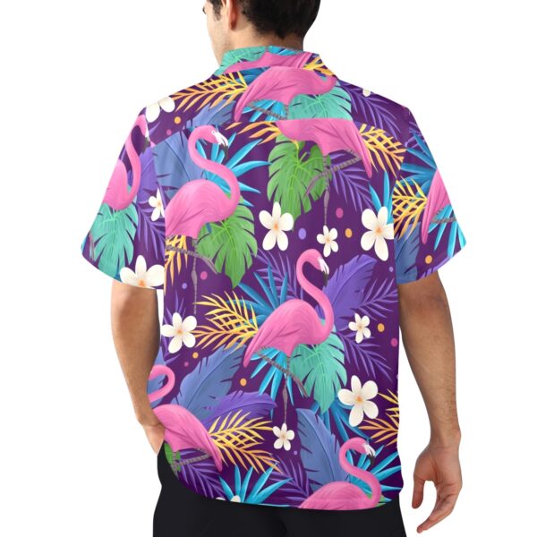 Mens Hawaiian Print Shirt – Men’s Tropical Floral Shirts – Flamingos Clothing Aloha shirt 3