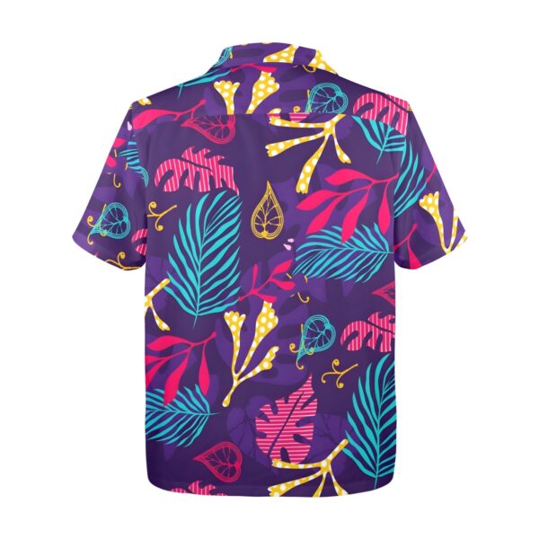 Mens Hawaiian Print Shirt – Men’s Tropical Floral Shirts – Purple Foliage Clothing Aloha shirt 5