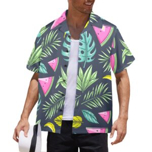 Mens Hawaiian Print Shirt – Men’s Tropical Floral Shirts – Melon Clothing Aloha shirt