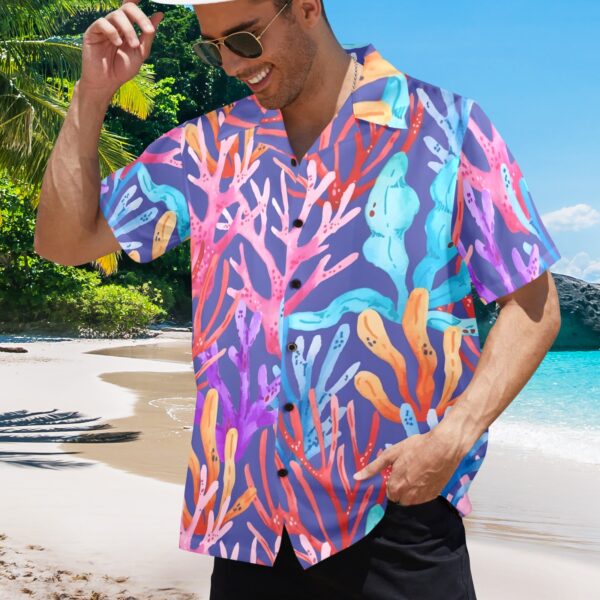 Mens Hawaiian Print Shirt – Men’s Tropical Floral Shirts – Full Coral Clothing Aloha shirt 2