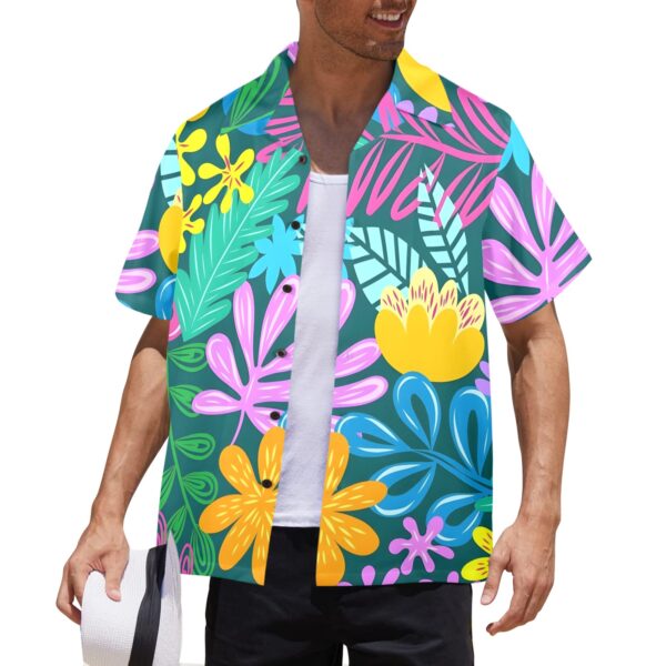 Mens Hawaiian Print Shirt – Men’s Tropical Floral Shirts – Pastel Jungle Clothing Aloha shirt