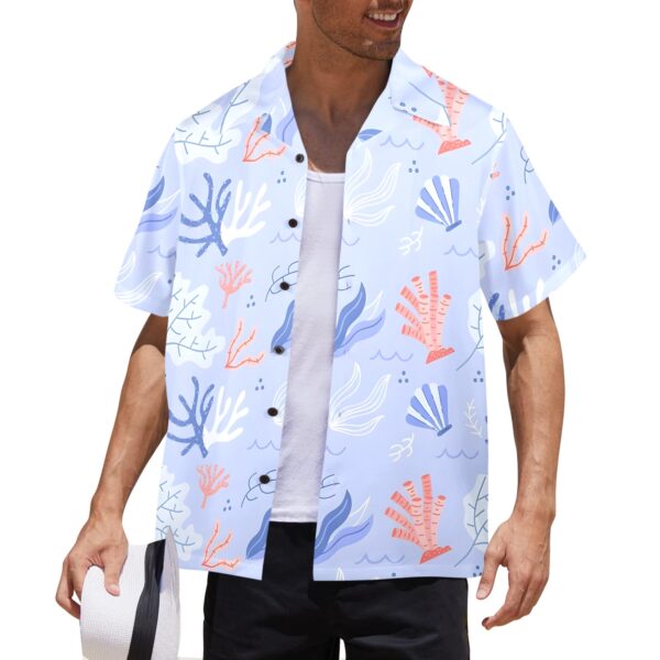 Mens Hawaiian Print Shirt – Men’s Tropical Floral Shirts – Blue Coral Clothing Aloha shirt