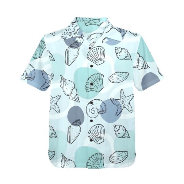 Mens Hawaiian Print Shirt – Men’s Tropical Floral Shirts – Teal Shells Clothing Aloha shirt 4