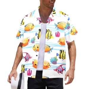 Mens Hawaiian Print Shirt – Men’s Tropical Floral Shirts – Angel School Clothing Aloha shirt