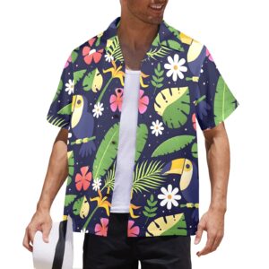 Mens Hawaiian Print Shirt – Men’s Tropical Floral Shirts – Toucan Clothing Aloha shirt