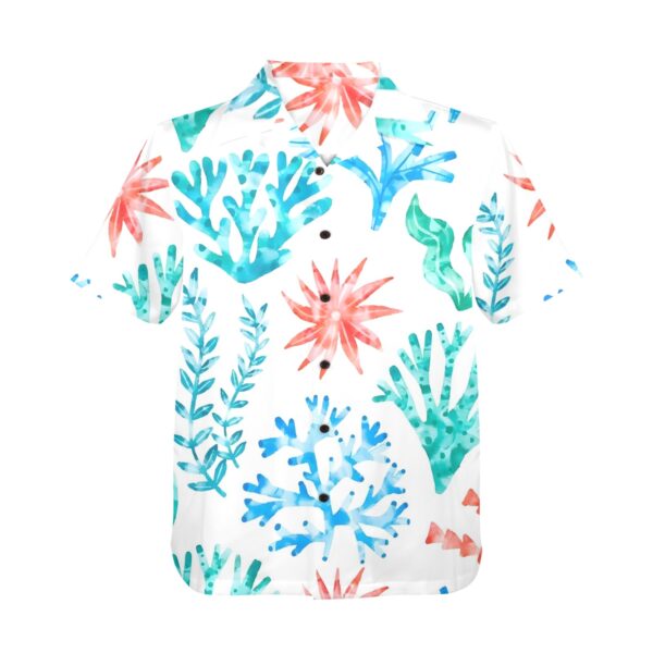 Mens Hawaiian Print Shirt – Men’s Tropical Floral Shirts – Pastel Coral Clothing Aloha shirt 4