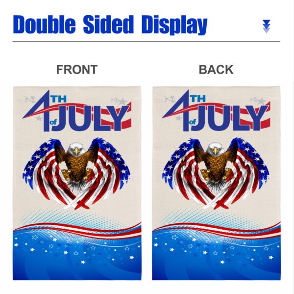 Independence Day Linen Garden Flag Banner – 4th Of July – Eagle 12 inches x 18 inches IP-Garden Flags Decorative Yard 11