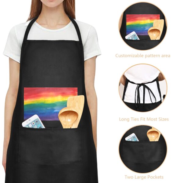Ladie’s Apron – BBQ Grill Kitchen Chef Apron for Ladies – LGBTQ Rainbow Flag World Pride Aprons Adjustable Neck Apron 2