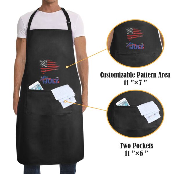 Men’s Apron – BBQ Grill Kitchen Chef Apron for Men – Independence Day Flagged Aprons 4th Of July 2