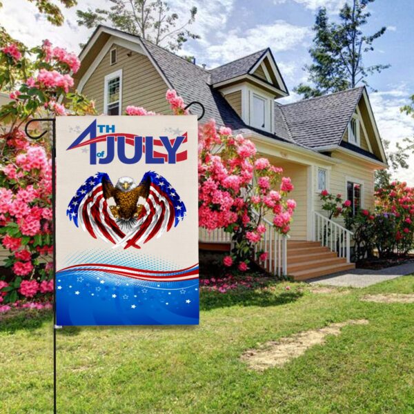 Independence Day Linen Garden Flag Banner – 4th Of July – Eagle 12 inches x 18 inches Garden Banner Flags Decorative Yard 5