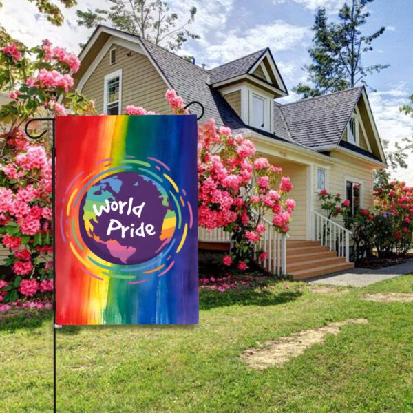 Garden Flag Banner – Rainbow LGBTQ World Pride 12″x18″ Linen Garden Flag Linen Garden Flag 12" x 18" Garden Banner Flags Decorative Yard 5