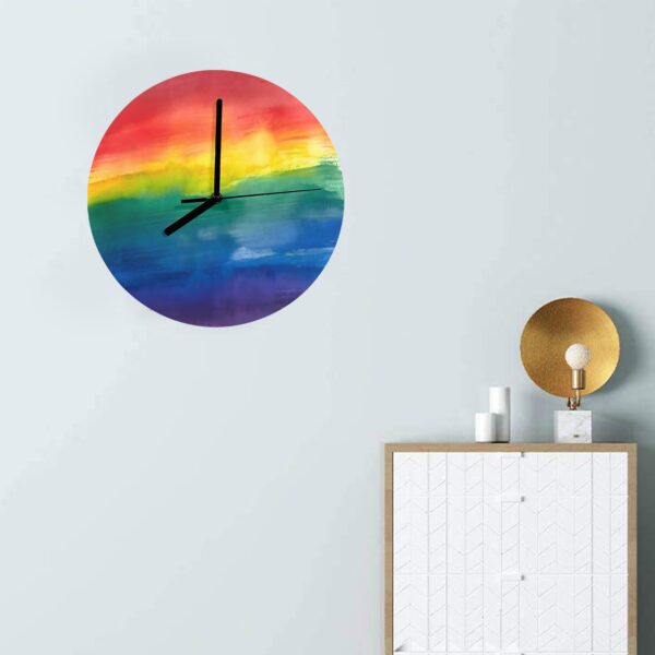 Wall Clock Artwork – LGBTQ World Pride Month Flag Personalized Wall Clock Holidays/Seasonal Custom Artwork Wall Clocks 4