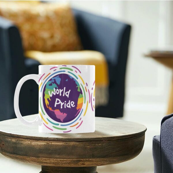 Ceramic Mug – 11 oz White – LGBTQ World Pride Month Globe Classic White Mug Drinkware Artistic Coffee Cups 6