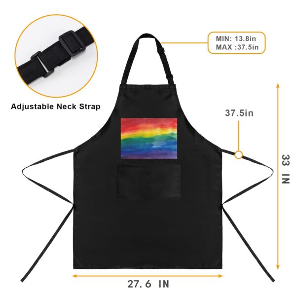 Men’s Apron – BBQ Grill Kitchen Chef Apron for Men – LGBTQ Rainbow Flag World Pride Aprons Adjustable Neck Apron 5