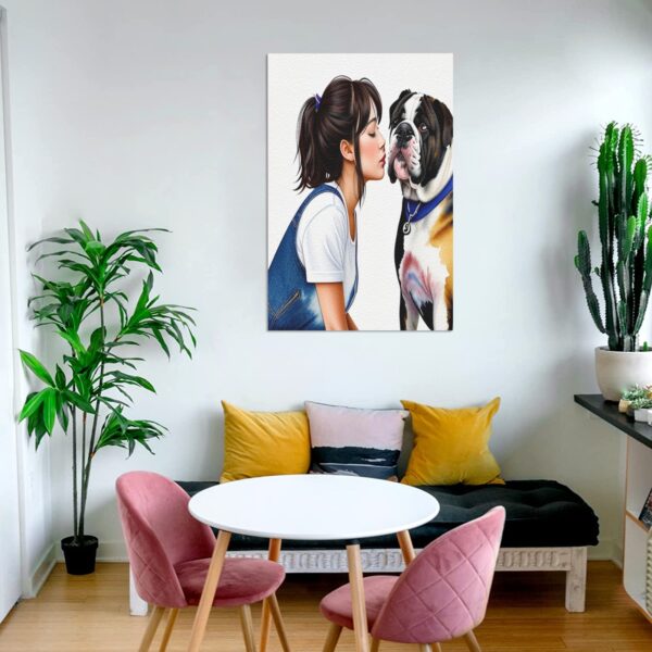Canvas Prints Wall Art Print Decor – Framed Canvas Print 12×18 inch – Puppy Love 12" x 18" Abstract Canvas Art
