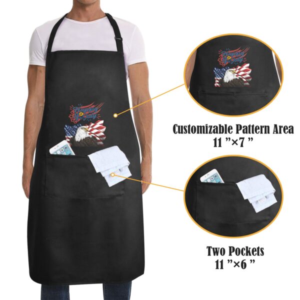 Men’s Apron – BBQ Grill Kitchen Chef Apron for Men – Independence Day Eagle Aprons 4th Of July 2