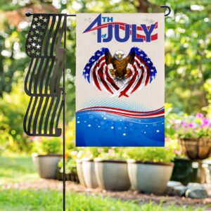 Independence Day Linen Garden Flag Banner – 4th Of July – Eagle 12 inches x 18 inches Garden Banner Flags Decorative Yard