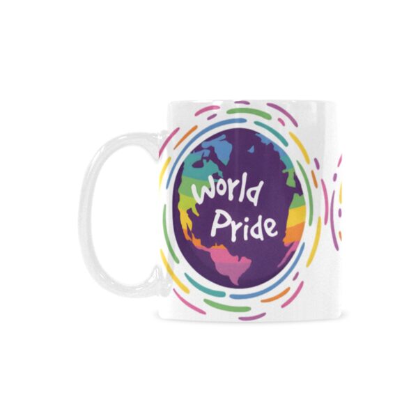 Ceramic Mug – 11 oz White – LGBTQ World Pride Month Globe Classic White Mug Drinkware Artistic Coffee Cups 2